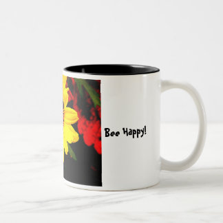 Bicolor ¡Abeja buena! , Taza de café feliz de la abeja