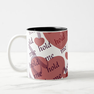Bicolor "Abrázame" Taza con Patrón de Corazón Romántico – 