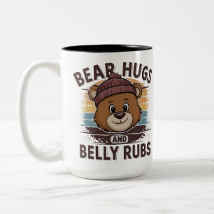 Bicolor Abrazos de oso y masajes de barriga Taza Orgullo d