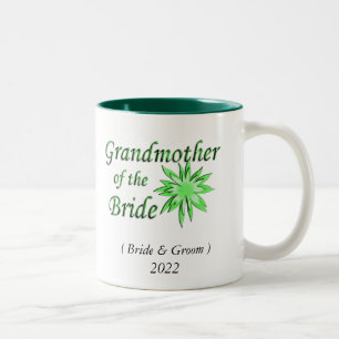 Bicolor Abuela de la Novia Taza de Café Verde de Dos Tonos