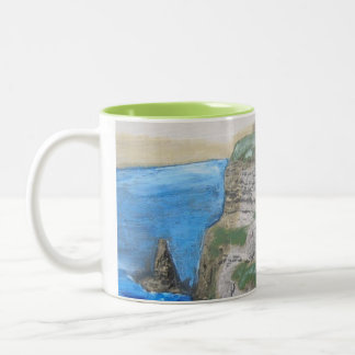 Bicolor Acantilados de Moher, taza de café de la pintura