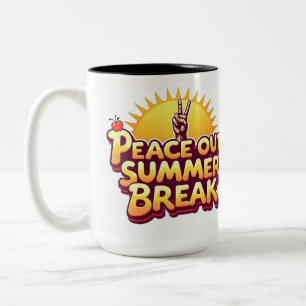 Bicolor Adiós Verano Descanso Retro Sol Profesor Café Taza