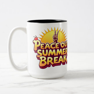 Bicolor Adiós Verano Descanso Retro Sol Profesor Café Taza