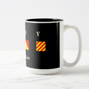 Bicolor AHOY taza personalizada