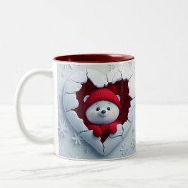 Bicolor Alarmante taza de oso feriado