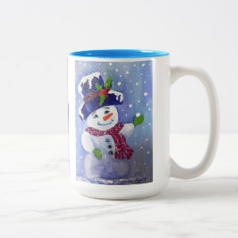 Bicolor Alaskan Snowman Dos tonos de taza de café de 15oz