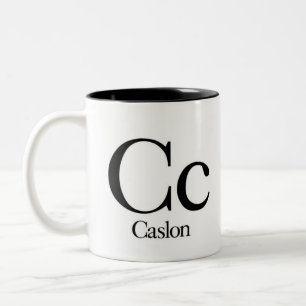 Bicolor Alfabeto de la taza de la tipografía - Caslon