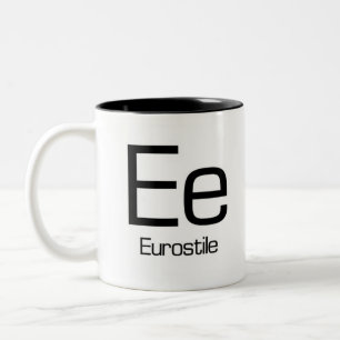 Bicolor Alfabeto de la taza de la tipografía - Eurostile