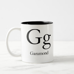 Bicolor Alfabeto de la taza de la tipografía - Garamond