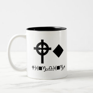 Bicolor Alfabeto de la taza de la tipografía - Wingdings
