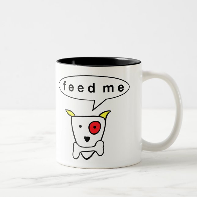 Bicolor "Aliménteme" la taza del perro (Derecha)