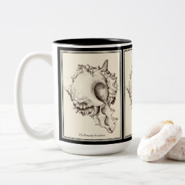 Bicolor "Amante de Shell - taza negra y blanca de I"