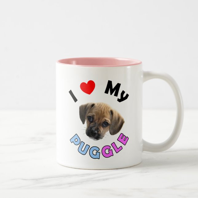 Bicolor Ame mi taza de Puggle (Derecha)