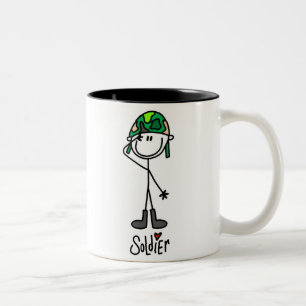 Bicolor Ame una taza del soldado