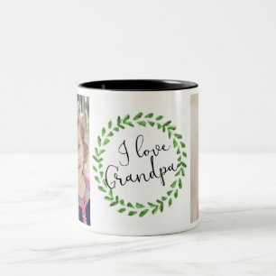 Bicolor Amo a Abuelo Taza Personalizada con Foto
