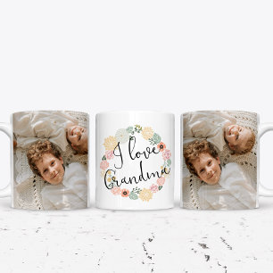 Bicolor Amo a la abuela Taza personalizada con foto