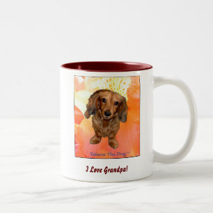 Bicolor "Amo al abuelo!" taza de Tatiana el perro