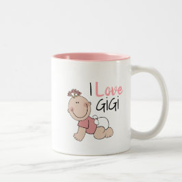 Bicolor Amo la taza de café de GiGi