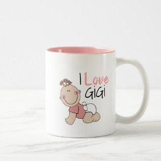 Bicolor Amo la taza de café de GiGi