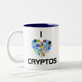 Bicolor Amo la taza de Cryptos