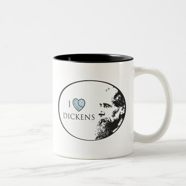 Bicolor Amo la taza de Dickens (Derecha)