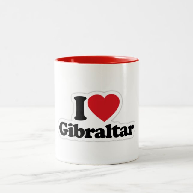 Bicolor Amo la taza de Gibraltar (Centro)