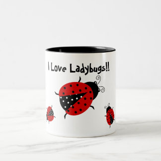Bicolor Amo la taza de las mariquitas