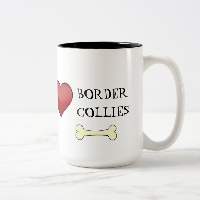 Bicolor Amo la taza de los borderes collies (Derecha)