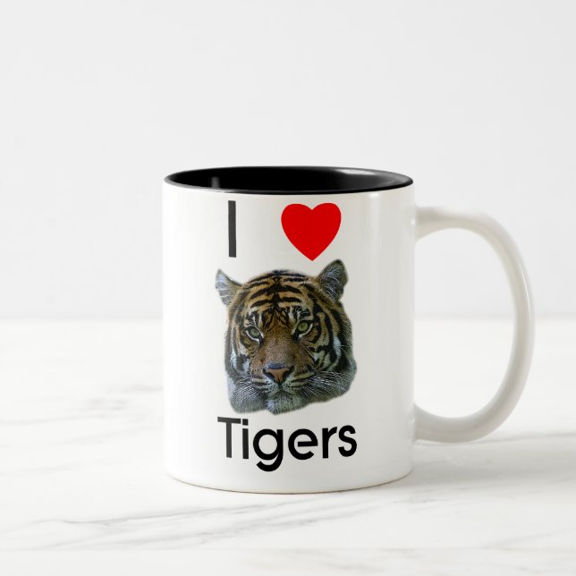 Bicolor Amo la taza de los tigres (Derecha)
