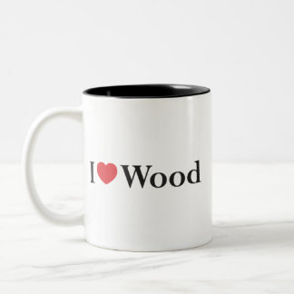 Bicolor Amo la taza de madera