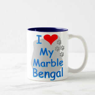 Bicolor Amo la taza de mármol de Bengala