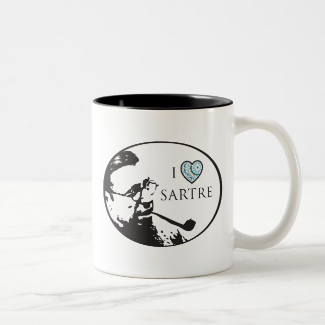 Bicolor Amo la taza de Sartre (Derecha)