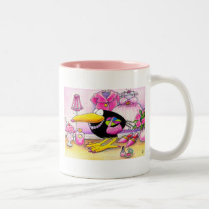Bicolor Amo la taza ROSADA