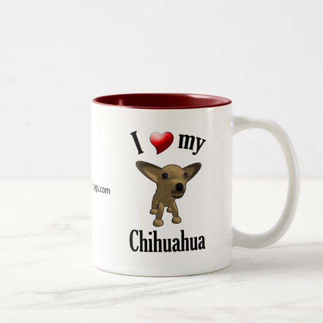 Bicolor Amo mi taza de la chihuahua (Derecha)