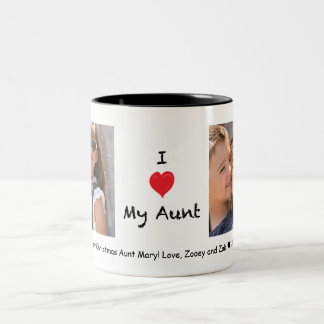 Bicolor Amo mi taza del personalizable de la tía 2 foto