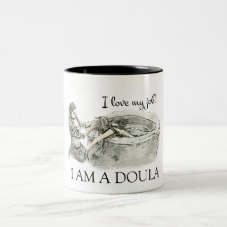 Bicolor AMO MI TRABAJO - taza del doula
