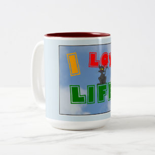 Bicolor "Amo vida!" Taza de café