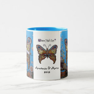 Bicolor Anastacia y taza de la mariposa de Marco