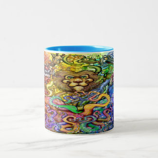 Bicolor Animales de la taza de café con dos tonos arcoiris