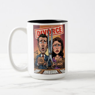 Bicolor Anuncio de divorcio en taza