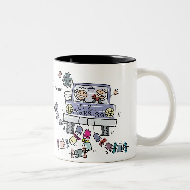 Bicolor Apenas taza casada - personalizar (Derecha)