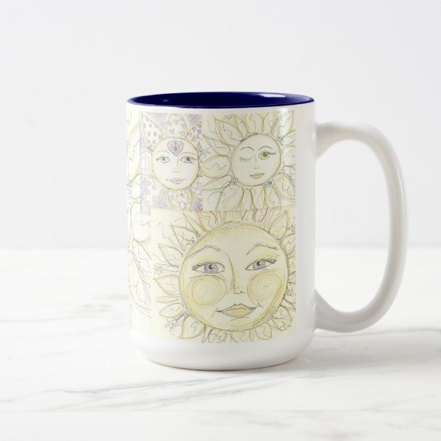 Bicolor Aquí viene el sol - taza de café (Derecha)