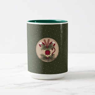 Bicolor Arreglo de taza de bastón de caramelo