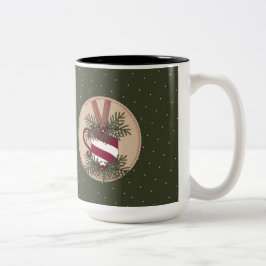 Bicolor Arreglo de Taza de Bastón de Caramelo