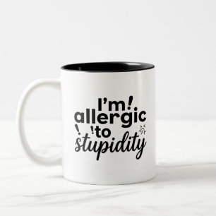 Bicolor Arte de humor con alergia a la taza de café sarcás