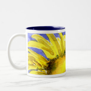 Bicolor Arte de pintura de la acuarela de la taza del