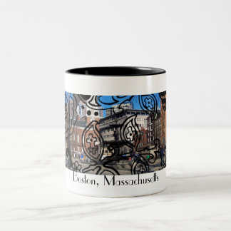 Bicolor Artes y taza de Boston de los artes
