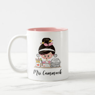Bicolor Asiático personalizado de la taza del profesor
