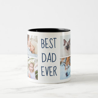 Bicolor Azul Marino | Mejor Papá del Mundo Taza Personaliz