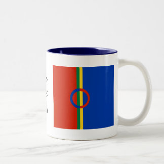 Bicolor Azul rojo del círculo nórdico en la taza o la taza